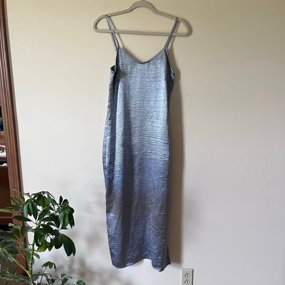 Vero Moda Midi Silver Slip Dress Y2K Women’s Small